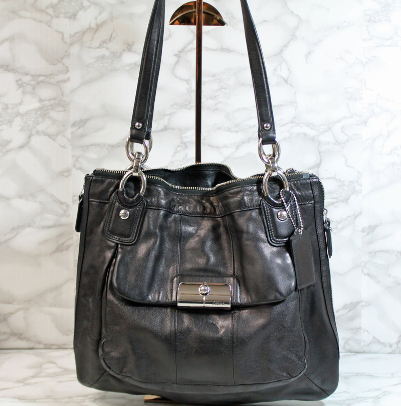 Coach Purse: 18298 Black Leather Kirsten Soulder Bag