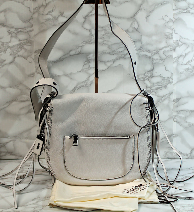 Coach Purse: Chalk L.E. Whiplash Saddle Leather Crossbody Bag