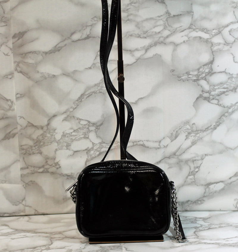 Michael Kors Purse: Black Patent Leather Crossbody Bag