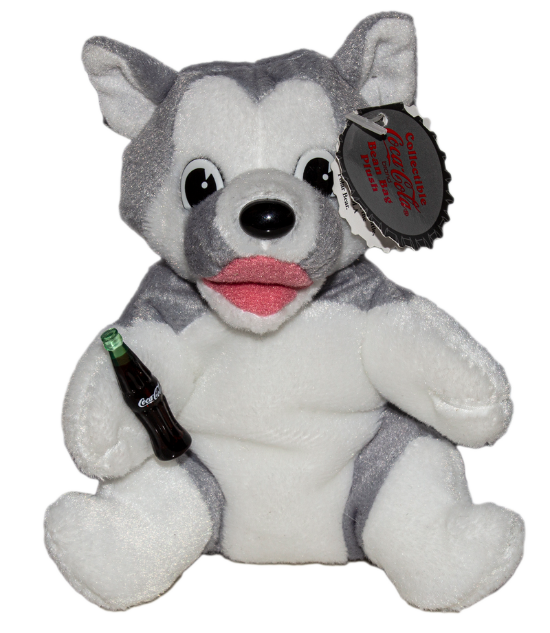 Coke Plush: Husky with Coca-Cola Bottle