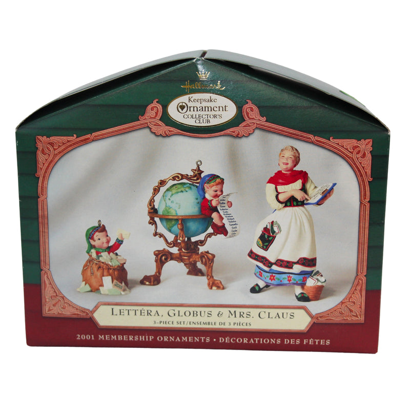 Hallmark Ornament: 2001 Lettera, Globus & Mrs. Claus | QC2001