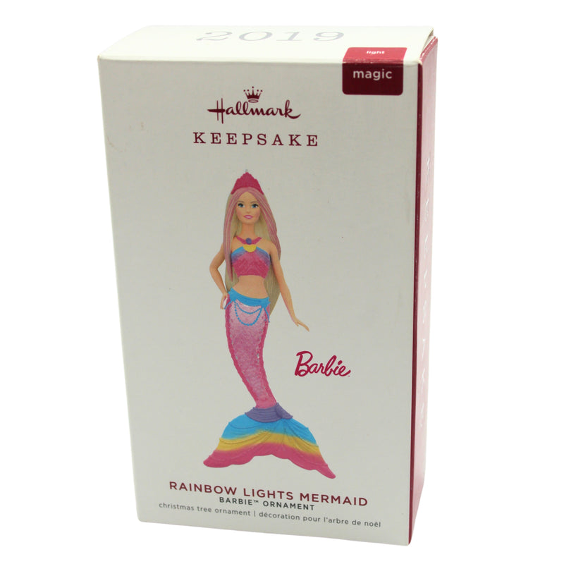 Hallmark Ornament: 2019 Rainbow Lights Mermaid | QXI3077 | Barbie