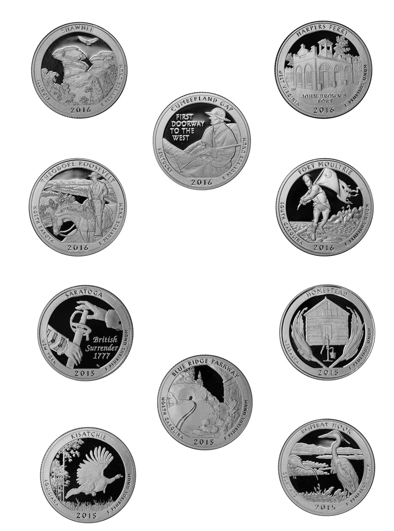 2000 - 2018 S Quarter Cameo Proof Roll 90% Silver (40 Coins) Random Mix