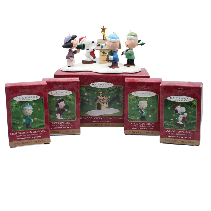 Set of 5 A Snoopy Christmas Hallmark Ornaments | 2000 | Full Set