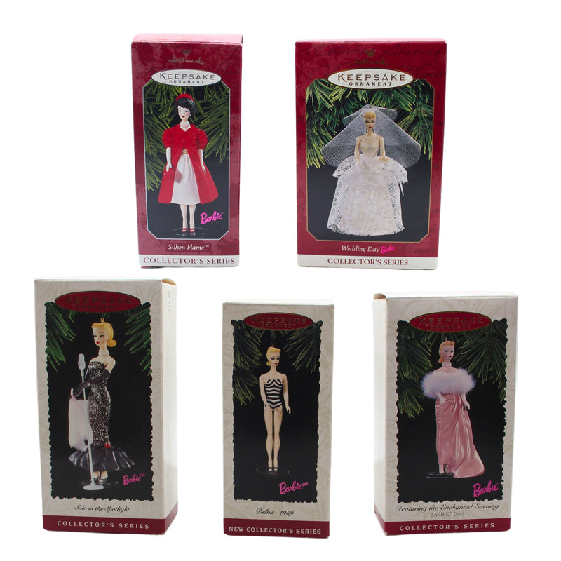 Set of 5 Nostalgic Barbie Series Hallmark Ornaments | 1994-1998