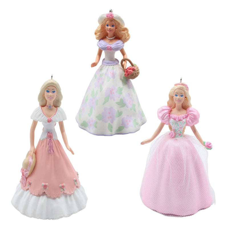 Set of 3 Springtime Barbie Hallmark Ornaments | 1995-1997 | Full Series