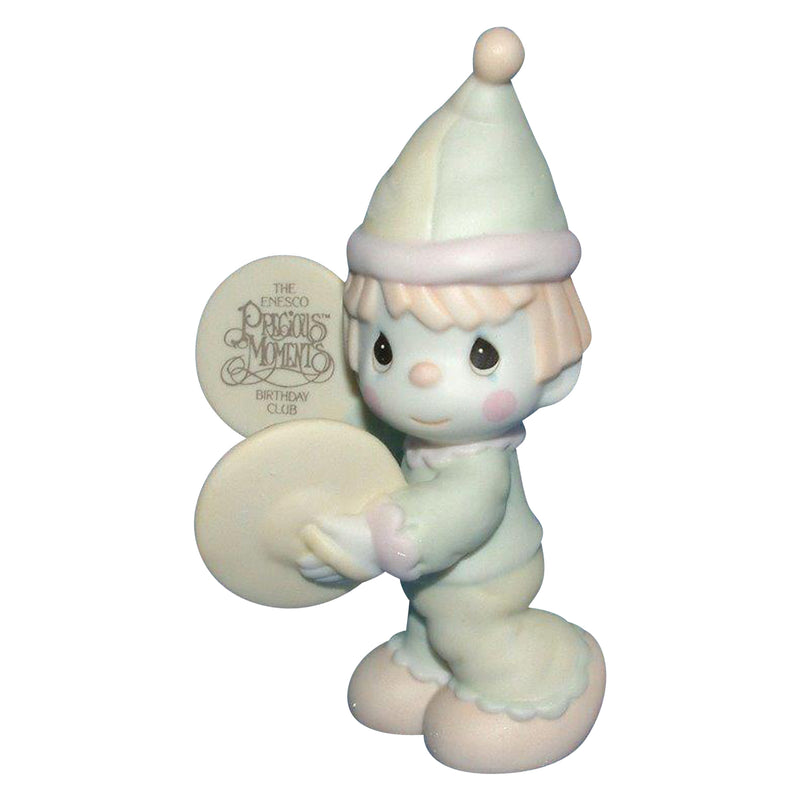 Precious Moments Figurine: b0102 A Smile's the Cymbal of Joy | Birthday Club