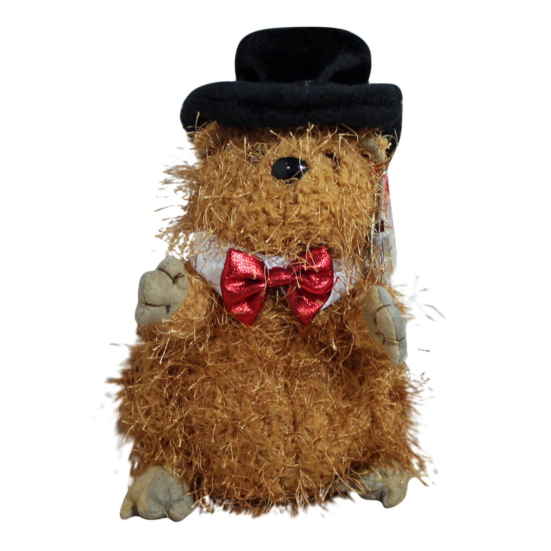 Ty Beanie Baby: Punxsutawney Phil 2005 the Groundhog - Red Bow Tie