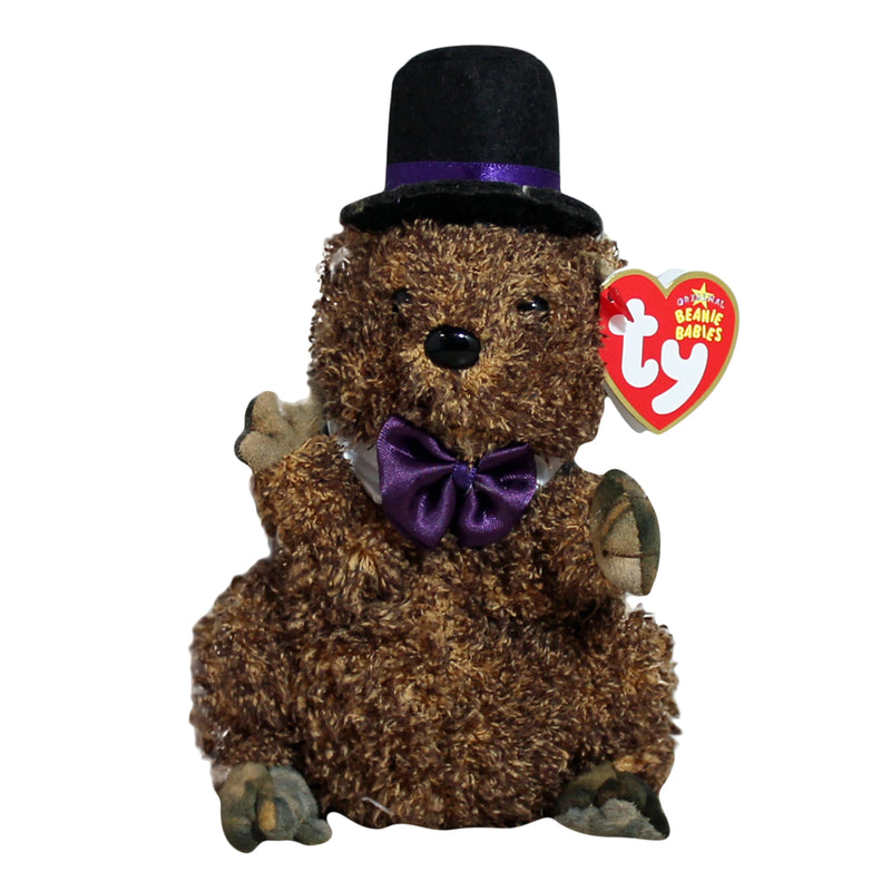 Ty Beanie Baby: Punxsutawney Phil 2006 the Groundhog- Purple Bow Tie