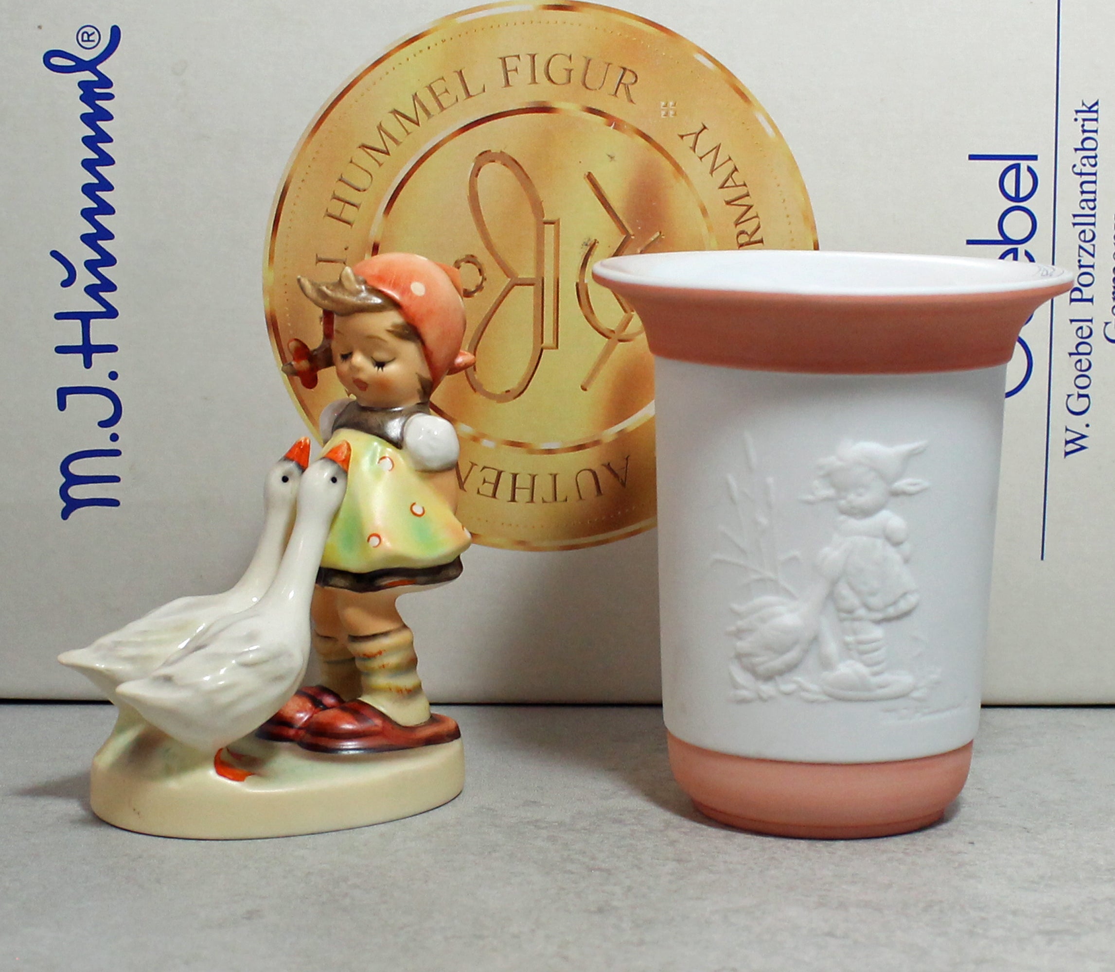 Hummel Goebel Goose Girl #1106 with Vase Hummel #625