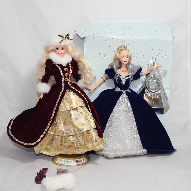 9 Holiday Barbies - No boxes