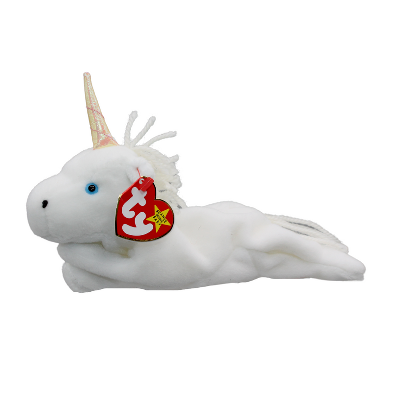 Ty Beanie Baby: Mystic the Unicorn - Iridescent Horn - Coarse Mane