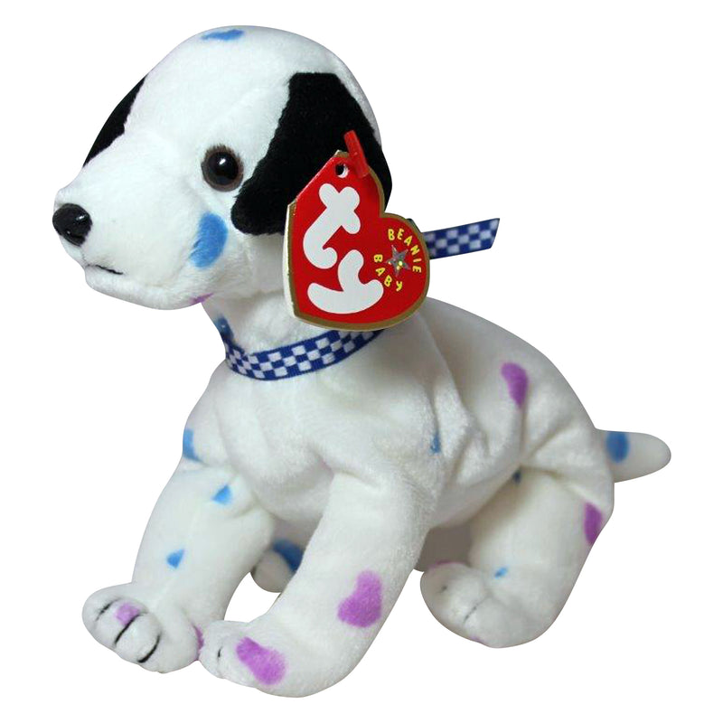 Ty Beanie Baby: Dizzy the dalmatian - Black Ears - Colored Spots