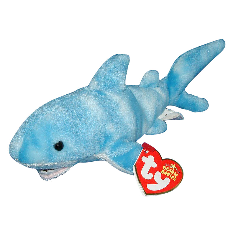 Ty Beanie Baby: Finn the Shark- Blue