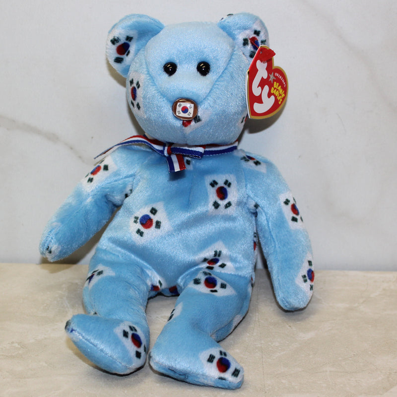 Ty Beanie Baby: Korea the Bear Flag Nose - Korea exclusive