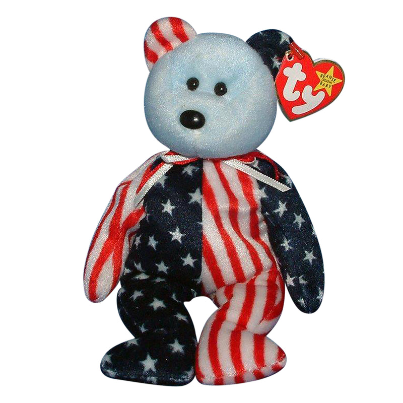 Ty Beanie Baby: Spangle the Bear - Blue Face