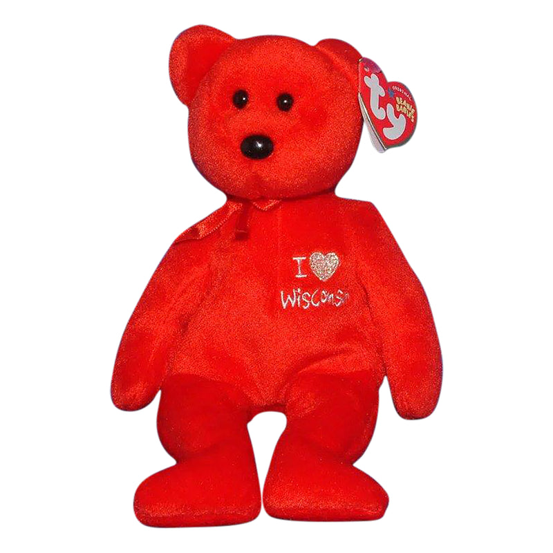 Ty Beanie Baby: I Love Wisconsin the Bear